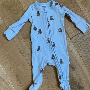 Blue Bear Waffle Knit One Piece